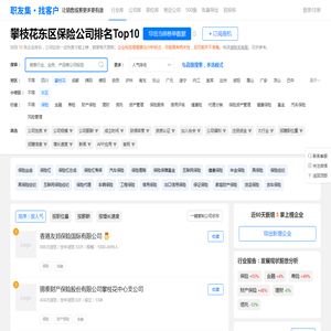 攀枝花东区保险公司排名（排行榜） - 职友集