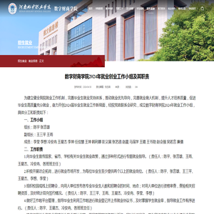 数字财商学院2024年就业创业工作小组及其职责-数字财商学院