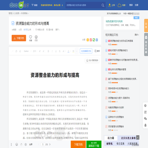 资源整合能力的形成与提高 - 豆丁网